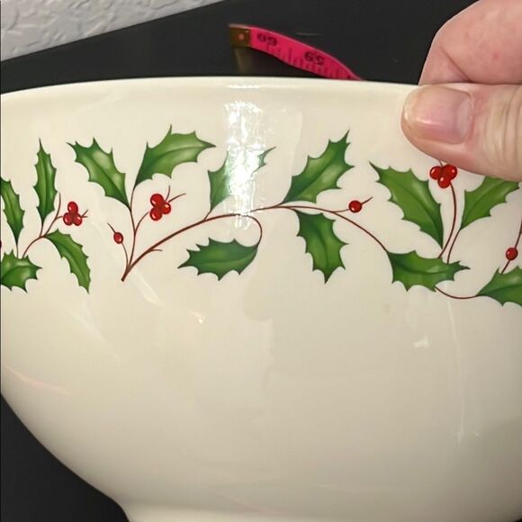 Lenox Holiday  Bakeware Vintage Large Bowl 10.5 x 5.5 Made in USA - Picture 8 of 10